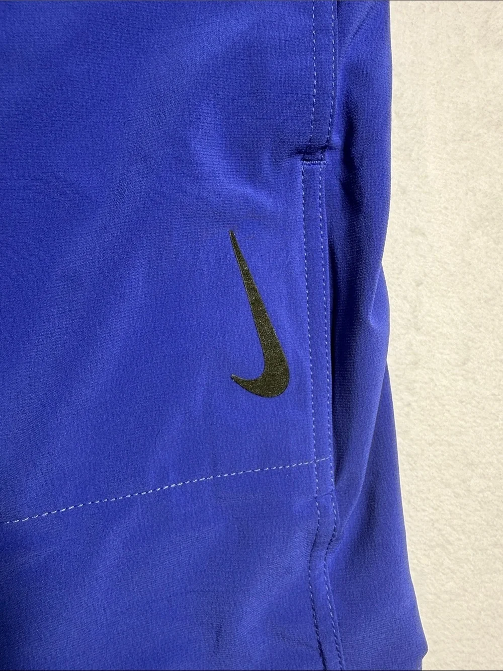 Nike Blue Performance Yoga Shorts with Swoosh